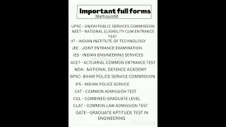 Important full forms ~ UPSC NEET ......  || @studysome