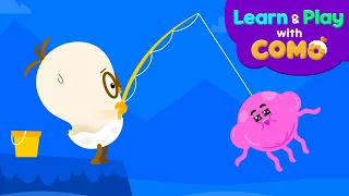 Learn & Play With Como | Learn Shapes with Fishing | Kids animation