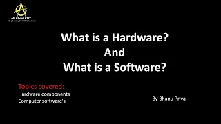 What is computer hardware and software? | Lec 2 | C Programming Language| BhanuPriya