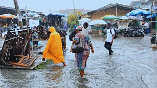 Heavy Rainfall In Takoradi-Ghana🇬🇭 Real Life Scenes (Walk Video)