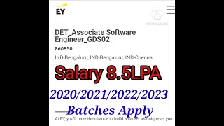 EY Off campus Drive |Salary 8.5 LPA |2020-2023 batches |Job #short #trending #job #offcampusdrive