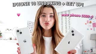 IPHONE 13 UNBOXING + SET UP 2022 *white new iphone*