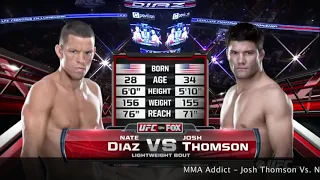 Nate Diaz Vs. Josh Thomson Fight Highlights