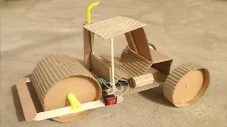 How to Make a Road Roller Cardboard At Home - Awesome Ideas Powered Road Roller Very Easy