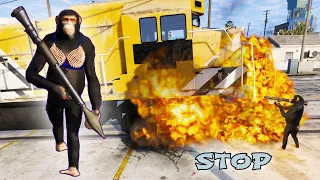 How to stop train in GTA 5 | Gorilla in GTA 5 100% STOP THE TRAIN | Can the GTA V train be stopped?