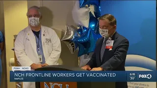 Frontline workers get vaccinated