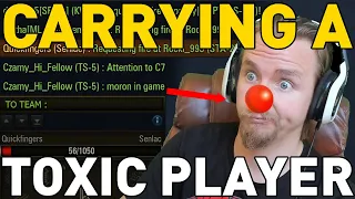 Carrying a TOXIC Player in World of Tanks!