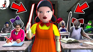 Squid Doll School  VA Granny team ► funny horror animation (moments)