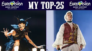 Eurovision Song Contest 2024 My TOP-25 of the Grand Final
