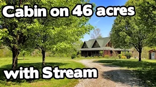 Artist Retreat, Log Cabin style home 46 acres, Barn, Creek, farm for sale