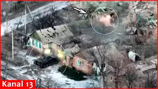 Ukrainian combat vehicle opens fire and destroys house where “Wagner" members were hiding