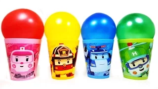 RoboCar poli Cup with Balloons and Surprise Eggs hello kitty my little pony disney car minions