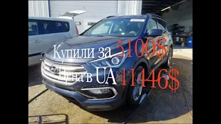 Сколько станет HYUNDAI SANTA FE SPORT 2017 из США