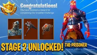 How To UNLOCK The Prisoner Skin! STAGE 2 UNLOCKED! LIVE GAMEPLAY! FORTNITE SNOWFALL CHALLENGES!