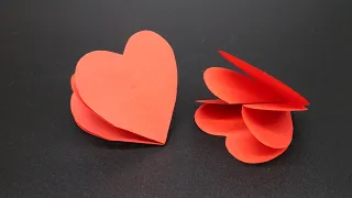 Basteln mit Papier Herz Pop Up Karte DIY Geschenk für Muttertag, Geburtstag & Hochzeit W+
