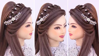 2 Easy open hairstyle for wedding l bridal hairstyles kashees l engagement look l front variation