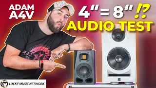 AUDIO TEST | 4" Studio Monitor POWER LIKE 8" | Adam Audio A4V Monitor Speaker | LuckyMusic.com