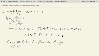 Ciąg arytmetyczny i geometryczny - kurs - część 1