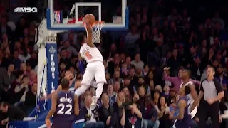 Dennis Smith Jr. CRAZY HIGH DUNK Shocked The Entire Crowd | Knicks vs Wolves - February 22, 2019