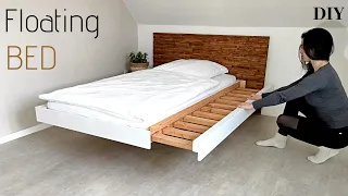 Schwebendes ausziehbares Bett selber bauen/ DIY Floating Bed/ Platform Bed DIY/плавающая кровать