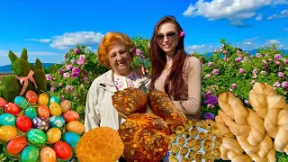 What I Eat with Baba (Grandma) in Bulgaria 🥐Authentic Village Cooking: Traditional “Козунак”🥖