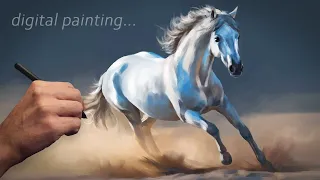 Horse Painting with Wet and RGBA Brushes in Krita