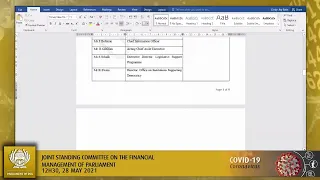 Joint Standing Committee on the Financial Management of Parliament, 28 May 2021