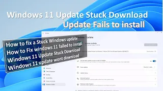 Windows update stuck at Downloading or failed to install #KB5034765 #KB5034763