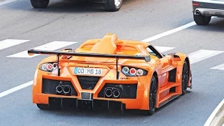 Crazy Woman drives 1000HP Gumpert Apollo S in Monaco - Acceleration sound and Burnout !