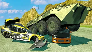 Racing & Crashing Tanks Against Sports Cars! - (BeamNG Drive Gameplay)