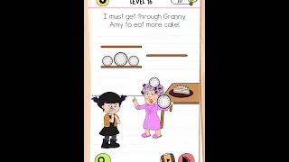Brain test 4 level 16 I must get through Granny Amy to eat more cake walkthrough solution