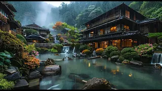 Tranquil Rainfall in a Japanese Garden🌿Calming Rain Sounds and Piano Music for Deep Relaxation