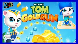 Том бег за золотом Джин Анджела на скейте Talking Tom gold run Gin Angela Movies gameplay