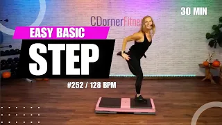 30 Min BASIC Cardio Step Aerobics Workout  // 128 BPM //#252
