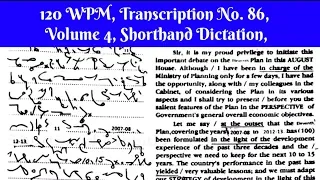 120 WPM, Transcription No  86, Volume 4,Shorthand Dictation, Kailash Chandra,With ouline & Text