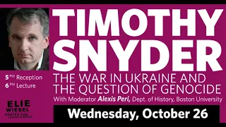 2022 Elie Wiesel Memorial Lecture with Timothy Snyder