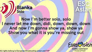 Blanka - Solo - Official Karaoke Version - Poland 🇵🇱 - Eurovision 2023