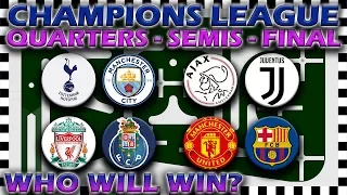 UEFA Champions League 2018/19 Predictions - Quarter Finals to Final - Marble Race Algodoo