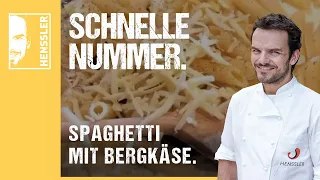 Schnelles Pasta-Rezept mit Spaghetti in Bergkäse und Speck von Steffen Henssler