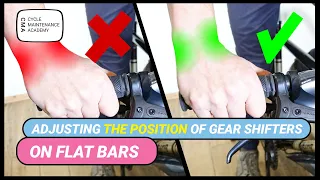 Adjusting the position of gear shifters on flat bars on a bike