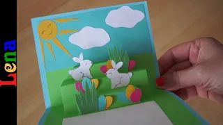 DIY Pop up Osterkarte mit Osterhasen basteln 🐇 Bunny Easter Card DIY 🥚 открытка на пасху