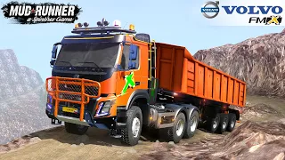 Spintires: MudRunner - VOLVO FMX Semi Truck Climbing Mountain On An Extreme Road