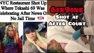 6IX9INE SHOT AT in NYC After Court Hearing at Restaurant, Bodyguard HIT (4 SHOTS)