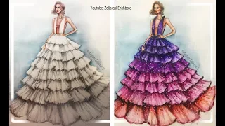 How to Paint Fashion Illustration - Ombre Cinderella Gown