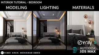 3Ds max & vray tutorial - Bedroom interior design