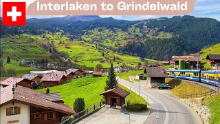 Riding a train from Interlaken to Grindelwald, Switzerland 4K - Breathtaking train Journey