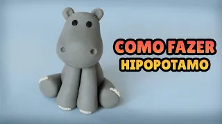 🔴Diy how to make BABY HIPPO - Easy Polymer Clay, Fondant cake topper Africa Tutorial DIY