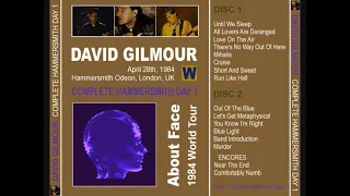 DAVID GILMOUR April 28th, 1984 – Hammersmith Odeon, London, UK