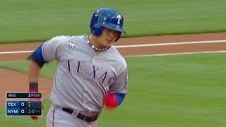 TEX@NYM: Choo opens the game with a solo home run
