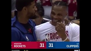 RUSS AND PAUL GEORGE REUNITE AT CLIPPERS- ROCKET PRESEASON GAME